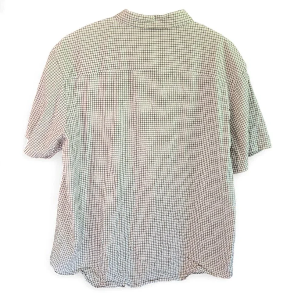 Columbia Mens XXL Beige Plaid Short-Sleeve Button-Up Shirt 100% Cotton Casual We - Picture 2 of 8